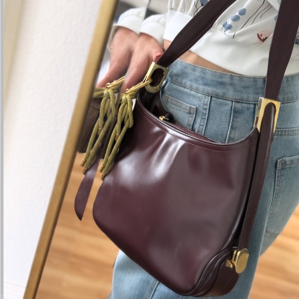🛍️Elegant bordo Leather Shoulder Bag